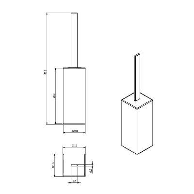 Sonia - OMG Tuvalet Fırçalık Kare Krom 11371A (1)