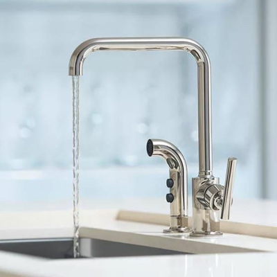 KOHLER - Kohler Eviye Bataryası Purist Yan Spreyli , Paslanmaz Çelik