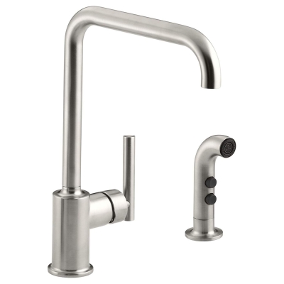KOHLER - Kohler Eviye Bataryası Purist Yan Spreyli , Paslanmaz Çelik