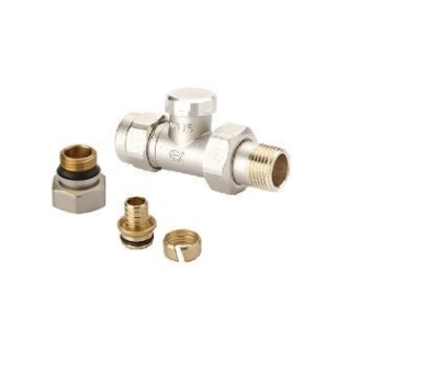 Radiva - Radyatör Dönüş Vanası 1/2'' Düz (17*2mm Boru Bağl. Rakorlu) - 9999