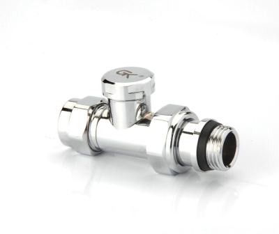 Radiva - Radyatör Dönüş Vanası 1/2'' Krom Düz (16*2mm Boru Bağl. Rakorlu) - 9995