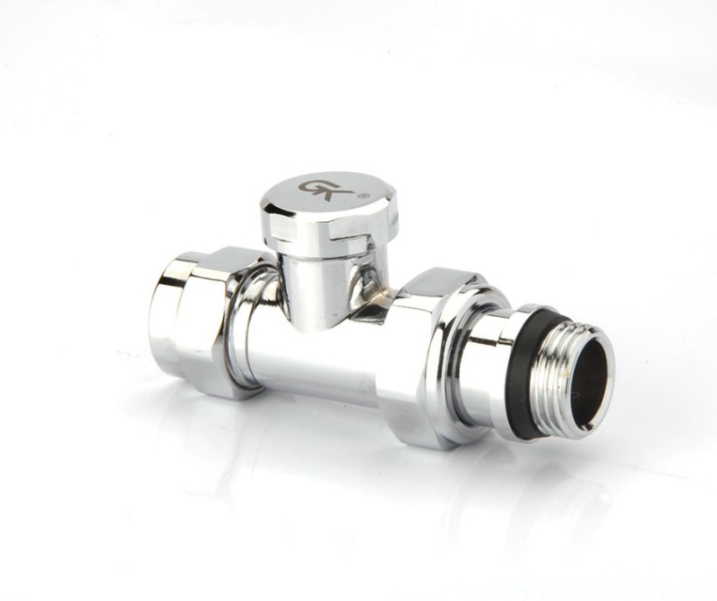 Radyatör Dönüş Vanası 1/2'' Krom Düz (16*2mm Boru Bağl. Rakorlu) - 5GUNSDDPX16K1P