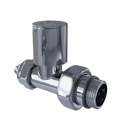 Radiva - Radyatör Vanası 1/2'' Krom Düz Pex (Metal Volanlı 16*2mm Boru Bağl. Rakorlu) - 9901