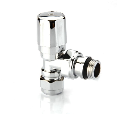 Radiva - Radyatör Vanası 1/2'' Krom Köşe (Plastik Vol.17*2mm Boru Bağl. Rakorlu) - 9967