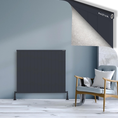 Radiva - RIO Dekoratif Alüminyum Radyatör 1000x1404 Koyu Antrasit