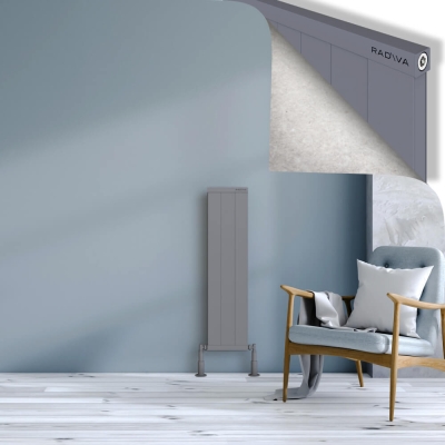 Radiva - RIO Dekoratif Alüminyum Radyatör 1000x304 Gri (1)