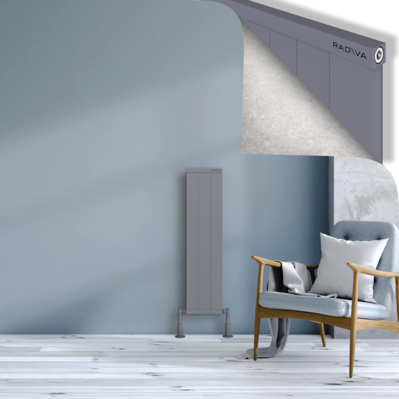 RIO Dekoratif Alüminyum Radyatör 1000x304 Gri - 2RIO10000304BLTS