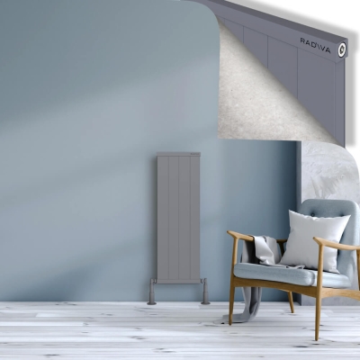 Radiva - RIO Dekoratif Alüminyum Radyatör 1000x404 Gri (1)