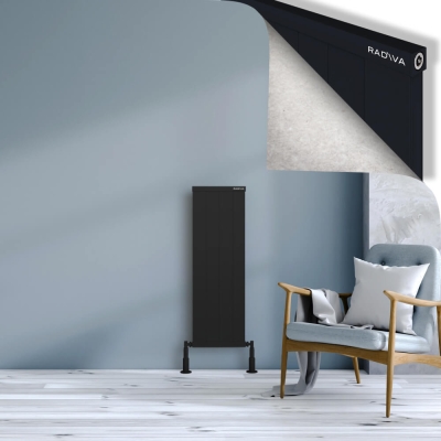 Radiva - RIO Dekoratif Alüminyum Radyatör 1000x404 Siyah (1)