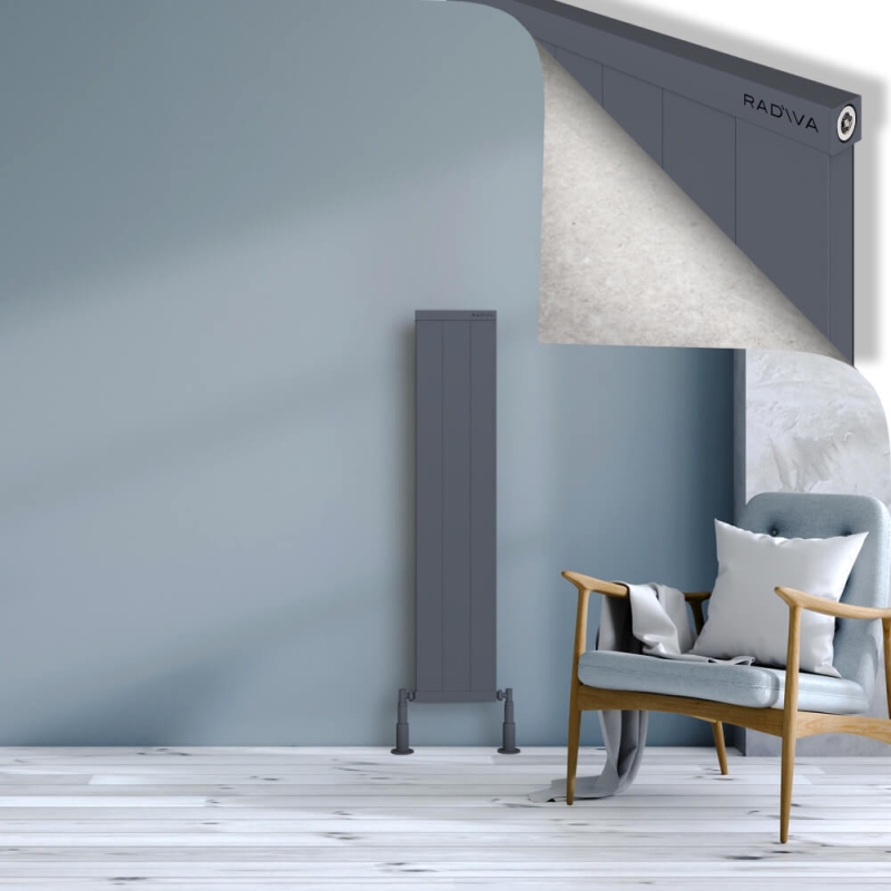 RIO Dekoratif Alüminyum Radyatör 1200x304 Antrasit - 2RIO12000304B2TS