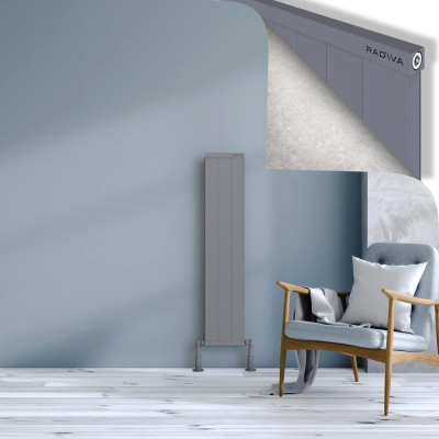 Radiva - RIO Dekoratif Alüminyum Radyatör 1200x304 Gri (1)