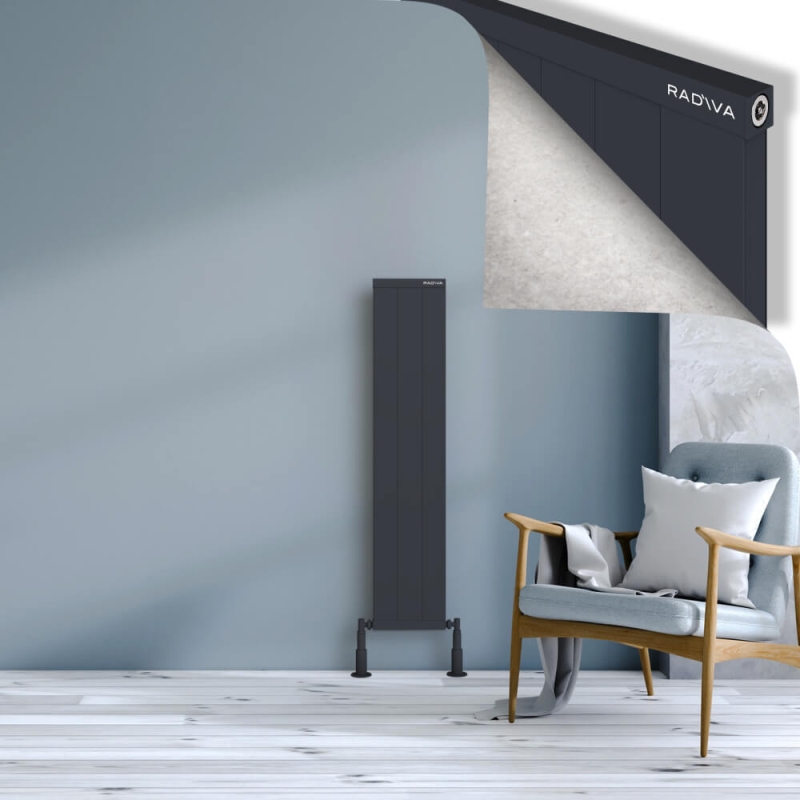 RIO Dekoratif Alüminyum Radyatör 1200x304 Koyu Antrasit - 2RIO12000304B6TS