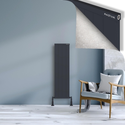 Radiva - RIO Dekoratif Alüminyum Radyatör 1200x404 Koyu Antrasit