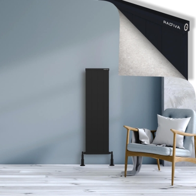 Radiva - RIO Dekoratif Alüminyum Radyatör 1200x404 Siyah (1)