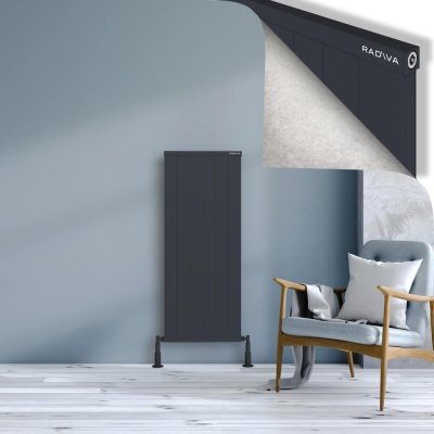 Radiva - RIO Dekoratif Alüminyum Radyatör 1200x604 Koyu Antrasit (1)