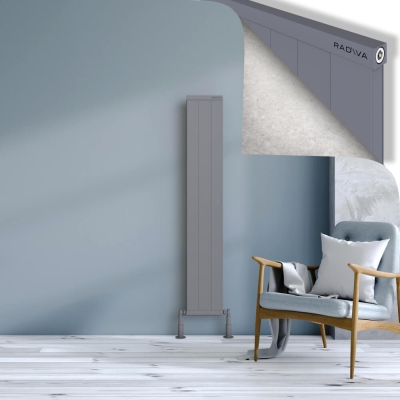 Radiva - RIO Dekoratif Alüminyum Radyatör 1500x304 Gri (1)