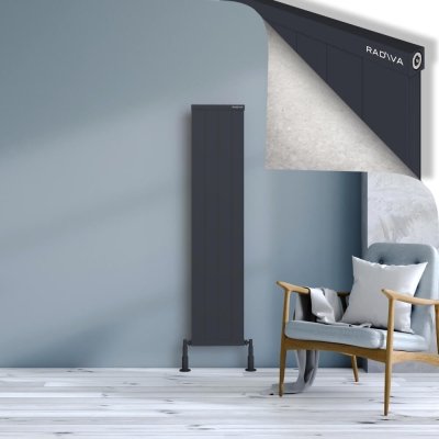 Radiva - RIO Dekoratif Alüminyum Radyatör 1500x404 Koyu Antrasit