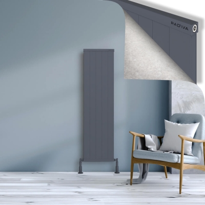 Radiva - RIO Dekoratif Alüminyum Radyatör 1500x504 Antrasit