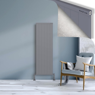 Radiva - RIO Dekoratif Alüminyum Radyatör 1500x604 Gri (1)