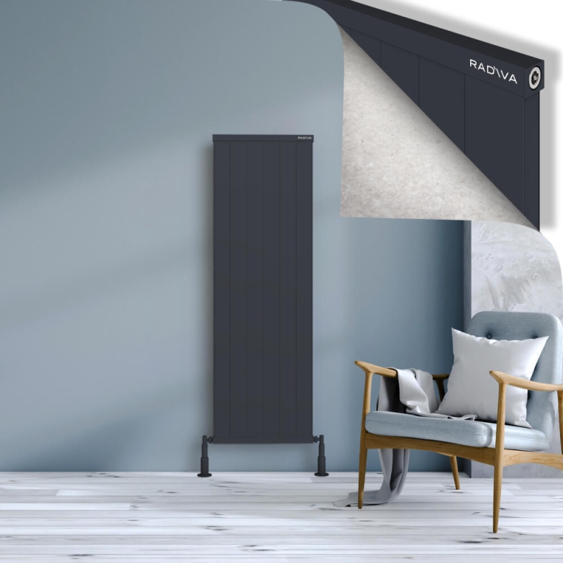 RIO Dekoratif Alüminyum Radyatör 1500x604 Koyu Antrasit - 2RIO15000604B6TS