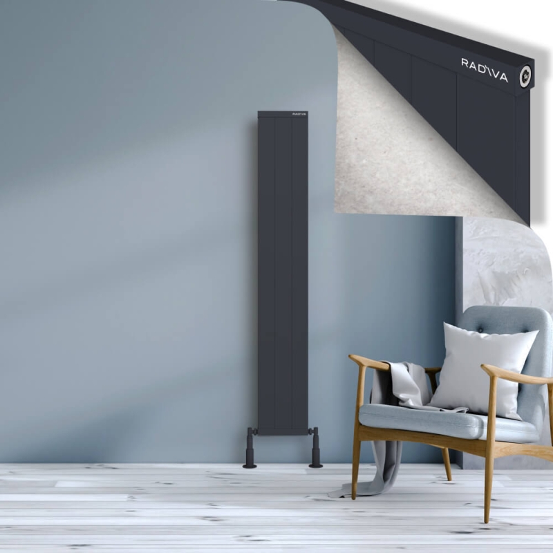 RIO Dekoratif Alüminyum Radyatör 1600x304 Koyu Antrasit - 2RIO16000304B6TS