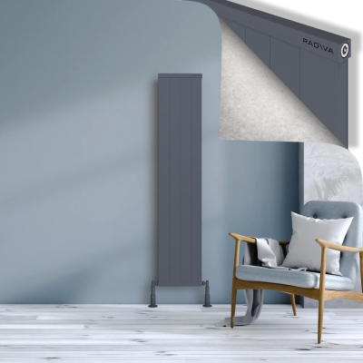 Radiva - RIO Dekoratif Alüminyum Radyatör 1600x404 Antrasit