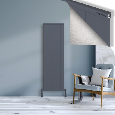 Radiva - RIO Dekoratif Alüminyum Radyatör 1600x604 Antrasit