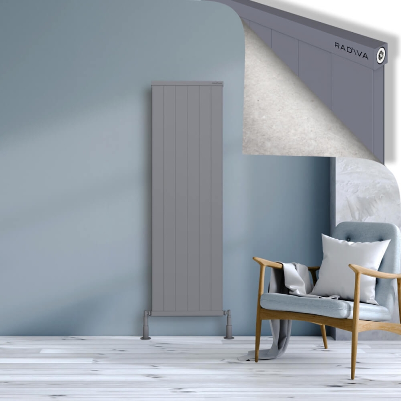 RIO Dekoratif Alüminyum Radyatör 1600x604 Gri - 2RIO16000604BLTS