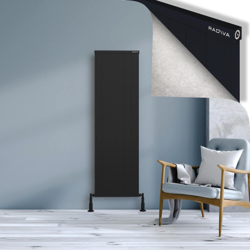 RIO Dekoratif Alüminyum Radyatör 1600x604 Siyah - 2RIO16000604B3TS