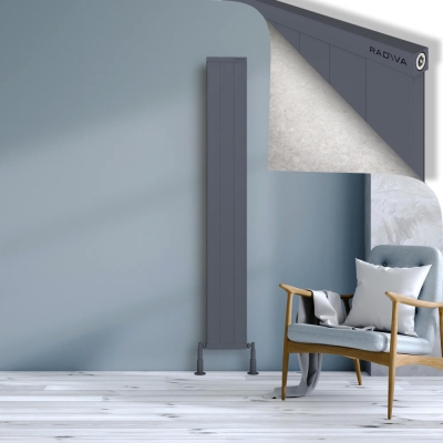Radiva - RIO Dekoratif Alüminyum Radyatör 1800x304 Antrasit