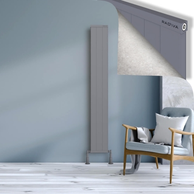 Radiva - RIO Dekoratif Alüminyum Radyatör 1800x304 Gri (1)