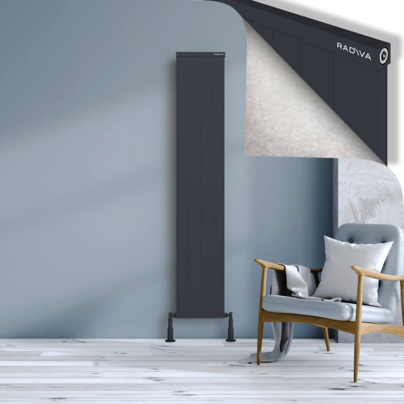 RIO Dekoratif Alüminyum Radyatör 1800x404 Koyu Antrasit - 2RIO18000404B6TS