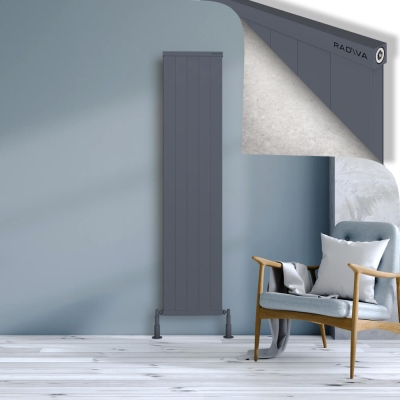 Radiva - RIO Dekoratif Alüminyum Radyatör 1800x504 Antrasit - 400
