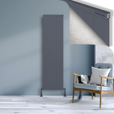 Radiva - RIO Dekoratif Alüminyum Radyatör 1800x604 Antrasit