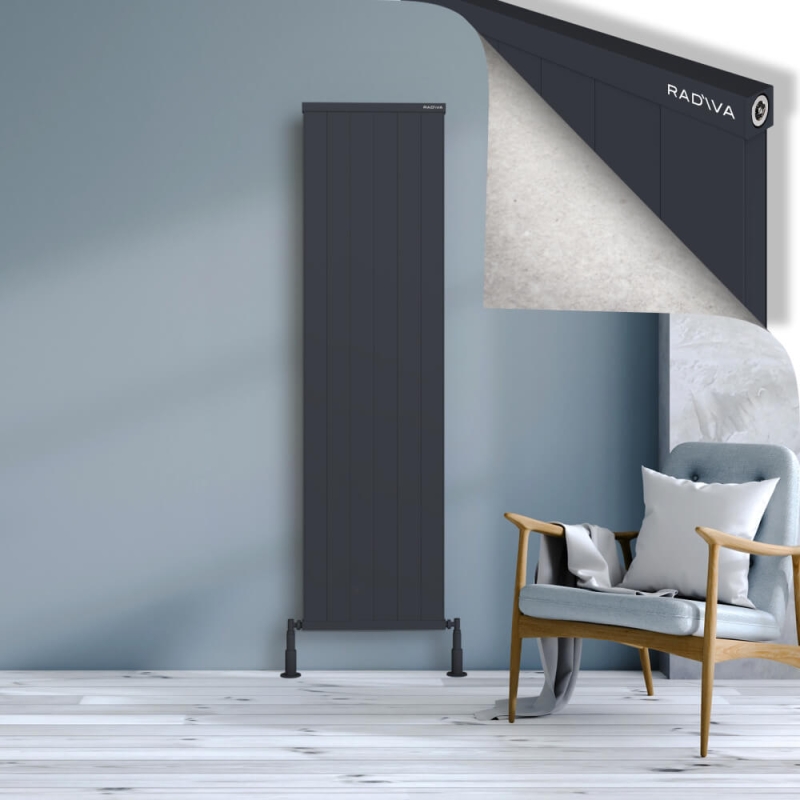 RIO Dekoratif Alüminyum Radyatör 1800x604 Koyu Antrasit - 2RIO18000604B6TS