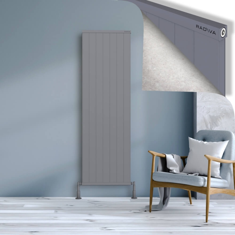 RIO Dekoratif Alüminyum Radyatör 1800x704 Gri - 2RIO18000704BLTS