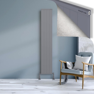 Radiva - RIO Dekoratif Alüminyum Radyatör 1900x404 Gri - 400
