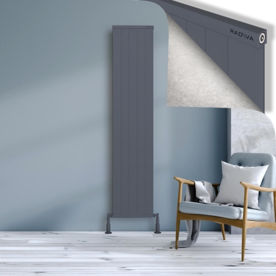 Radiva - RIO Dekoratif Alüminyum Radyatör 1900x504 Antrasit