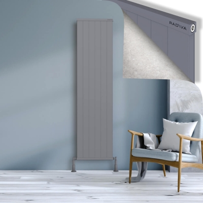 Radiva - RIO Dekoratif Alüminyum Radyatör 1900x604 Gri (1)