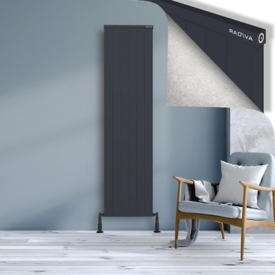 Radiva - RIO Dekoratif Alüminyum Radyatör 1900x604 Koyu Antrasit (1)