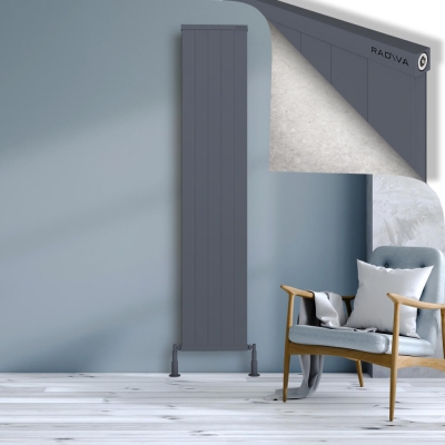 Radiva - RIO Dekoratif Alüminyum Radyatör 2000x504 Antrasit