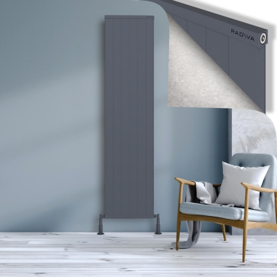 Radiva - RIO Dekoratif Alüminyum Radyatör 2000x604 Antrasit