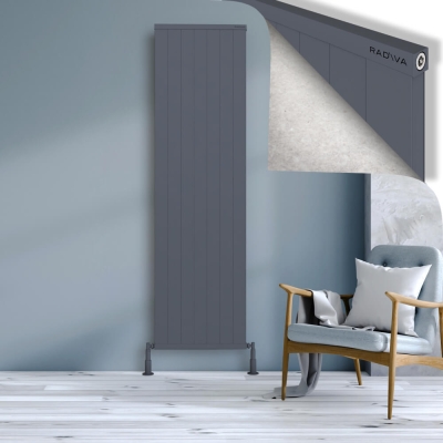 Radiva - RIO Dekoratif Alüminyum Radyatör 2000x704 Antrasit