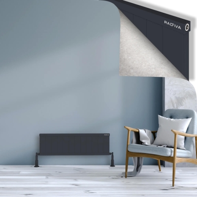 Radiva - RIO Dekoratif Alüminyum Radyatör 300x1204 Koyu Antrasit