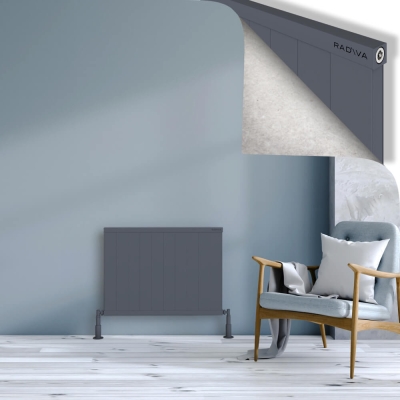 Radiva - RIO Dekoratif Alüminyum Radyatör 600x1004 Antrasit