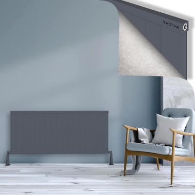 Radiva - RIO Dekoratif Alüminyum Radyatör 600x1704 Antrasit