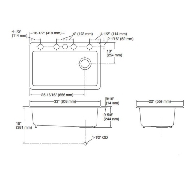 Kohler Eviye Riverby Tezgah Altı Döküm Beyaz - Thumbnail 10KOH5871-5UA3-0