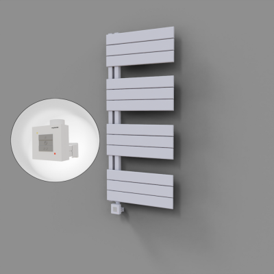 Radiva - Sirius Dekoratif Elektrikli Havlupan 500x1150 Beyaz (KTX1 Termostat) 600W (1)