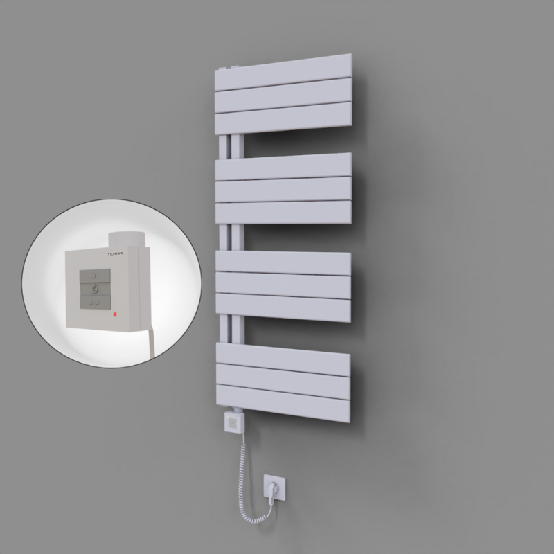 Sirius Dekoratif Elektrikli Havlupan 500x1150 Beyaz (KTX1 Termostat) 600W Spiral Kablolu - 1SIR05001150B1TEB060-K