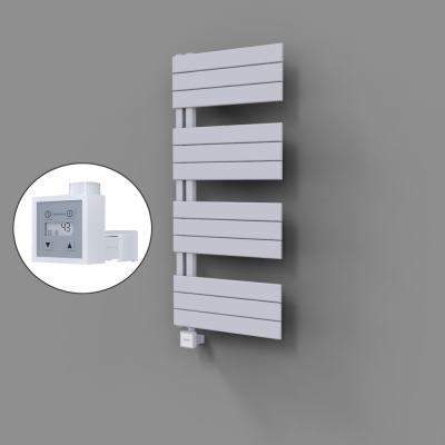 Radiva - Sirius Dekoratif Elektrikli Havlupan 500x1150 Beyaz (KTX3 Termostat) 600W - 500